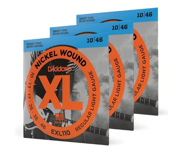D'Addario XL Nickel Electric Guitar Strings EXL110-3D, Consistent product review