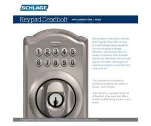 Schlage BE365 CAM 505 Camelot Keypad Deadbolt, Brass Review: What You Need to Know