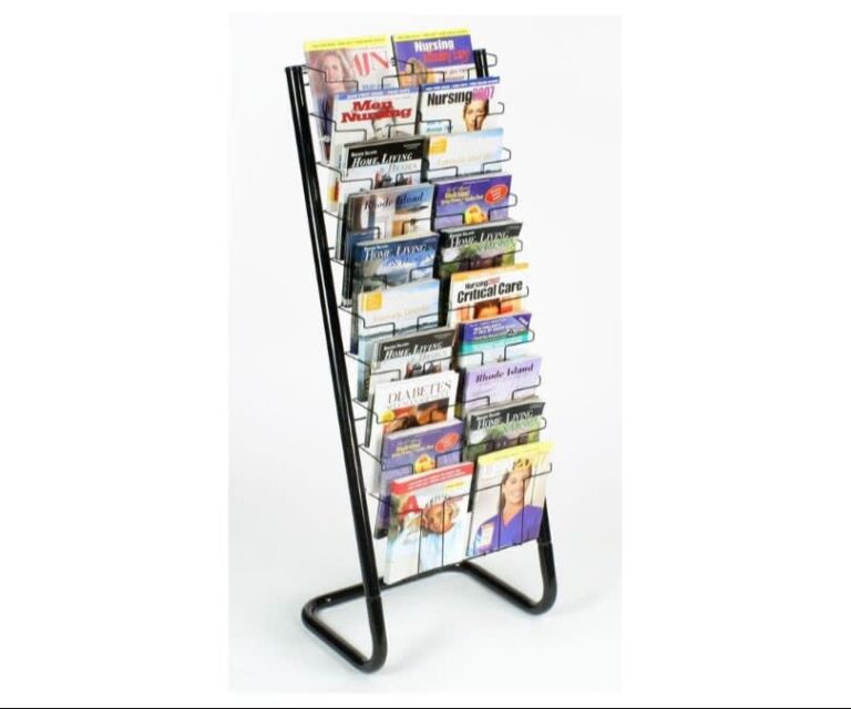 Displays2go 57" Wire Magazine Rack, 20 Pockets, Black product review