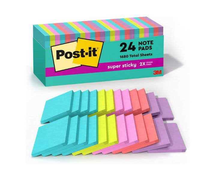 Post-it Super Sticky Notes, 3x3 in, 24 Pads, Supernova Neons product review
