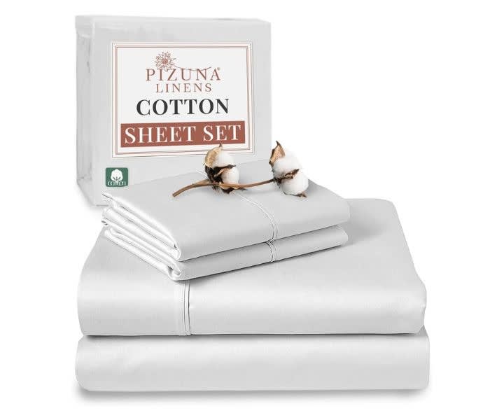 Pizuna Pure 100% Cotton Sheets King Size, Luxurious 400 Thread Count product review