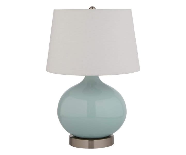 Stone & Beam Round Ceramic Table Lamp, Cyan Blue, 11x20 product review