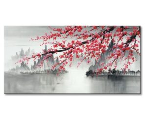 Traditional Chinese Plum Blossom Canvas Art, Black & White 48"x24" Review: Is It Worth It?