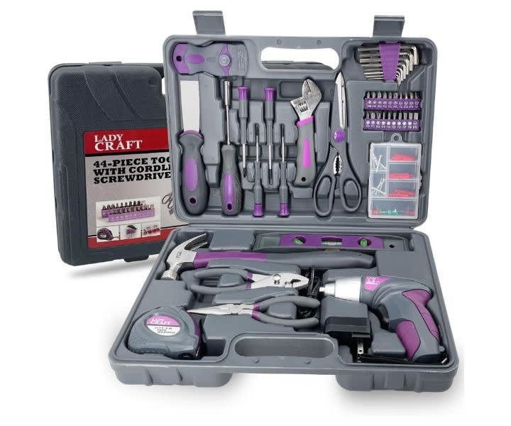 44PCS 4V Cordless Screwdriver Tool Kit Set Pink Color Tools product review