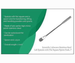 Stainless Steel Lab Spatula with Flat Square/Spoon Ends