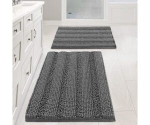 H.VERSAILTEX Grey Chenille Bathroom Rug Set | 2 Pieces Review: Is It Worth It?