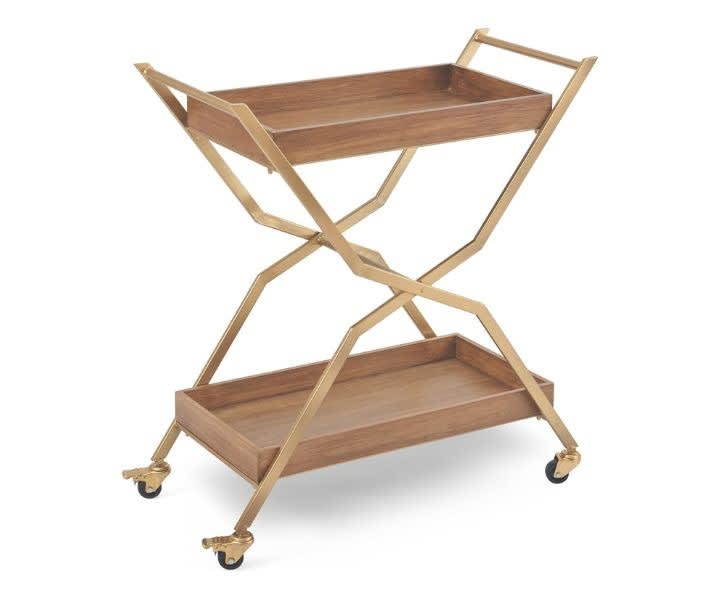 Stone & Beam Modern Serving Cart 34.28"H, Bronze, Walnut product review