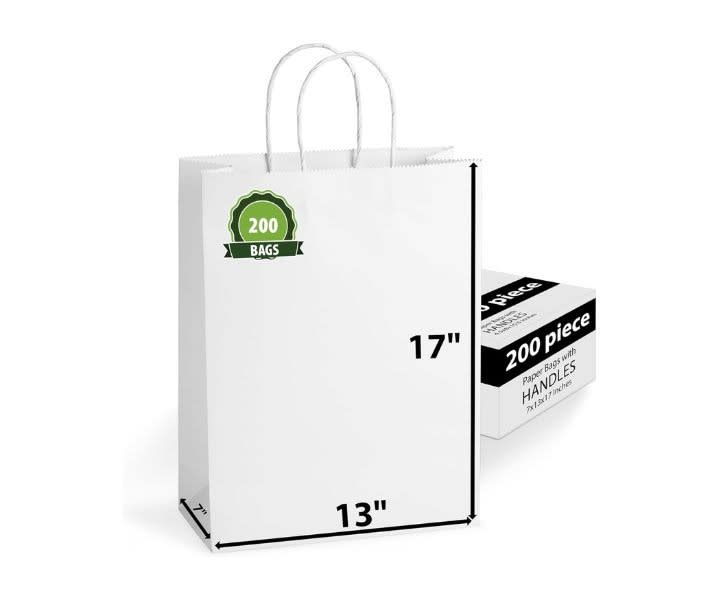 Bulk White Kraft Gift Bags with Handles - product review