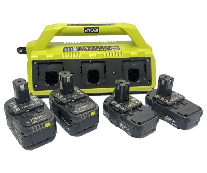 Ryobi18V ONE+ 6-Port Charger w/4 Batteries product review