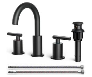 FORIOUS 8-Inch Matte Black Bathroom Faucet