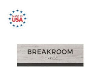 Breakroom Sign with Braille, Adhesive Mount