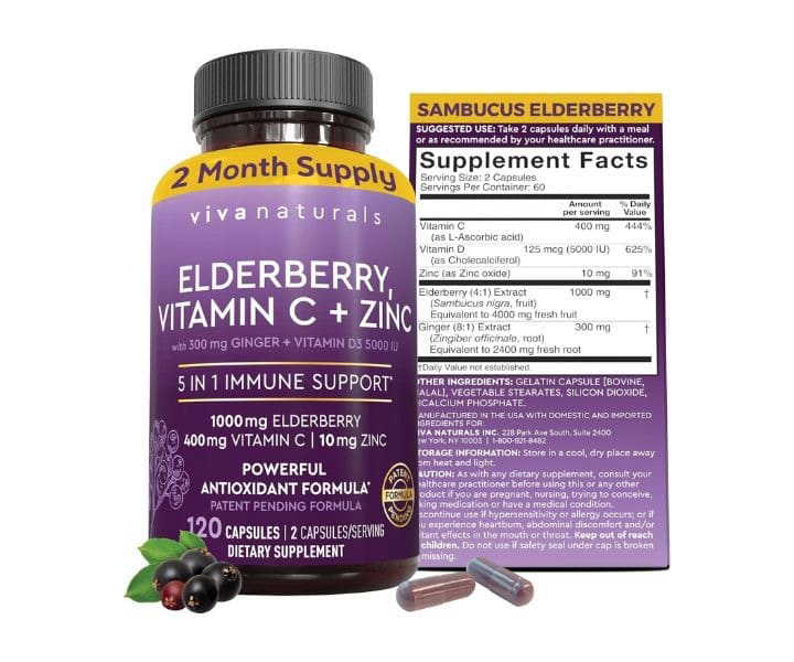 Viva Naturals Elderberry with Vitamin C & Zinc, 5-in-1 product review