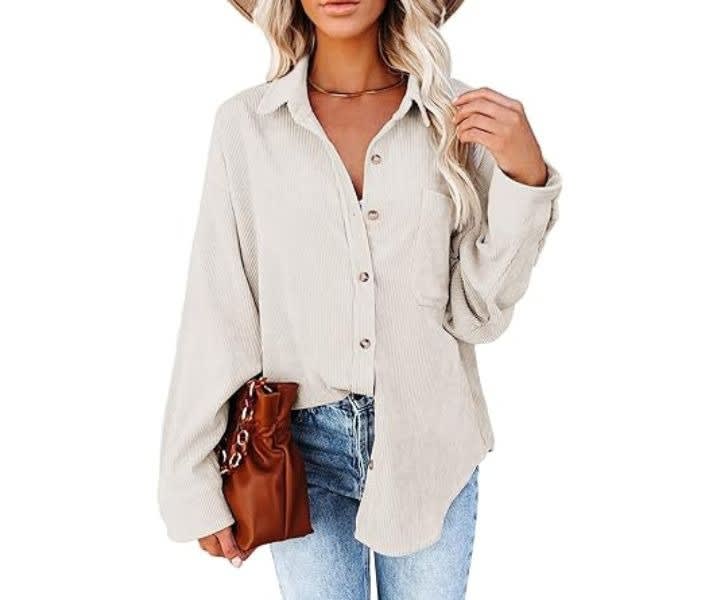 Astylish Women’s Corduroy Button-Down Shirt Top product review