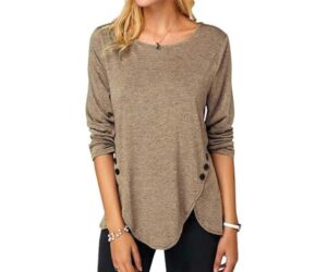 Womens Casual Long Sleeve Tunic Shirt, Round Neck Button Blouse Review: What You Need to Know