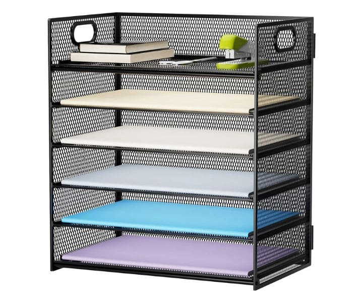 Marbrasse 6-Tier Mesh Desk Organizer, Letter Tray File Sorter product review
