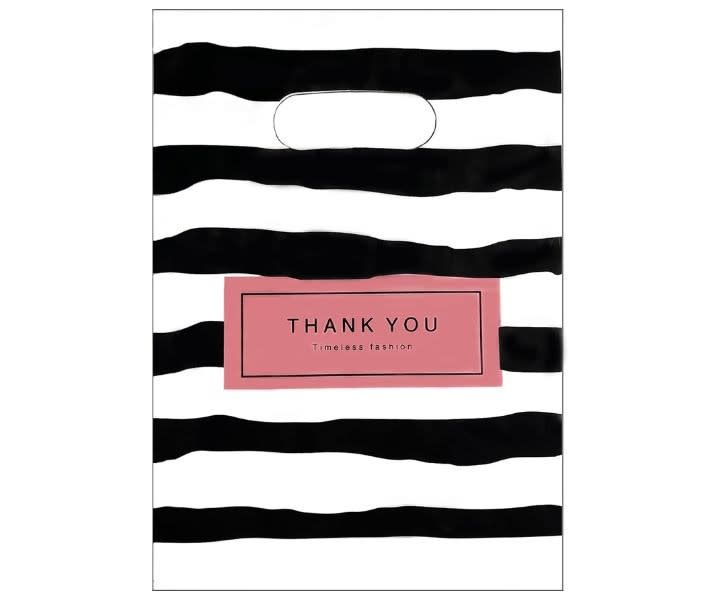 Alitaver 100ct 5.8x7.8" Black Thank You Retail Bags, Die Cut product review