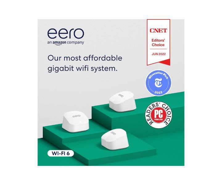 Amazon eero 6+ mesh Wi-Fi router | 1.0 Gbps | 4,500 sq ft. 75+ device product review