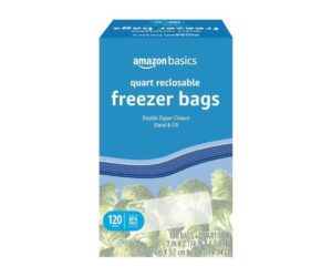 Amazon Basics Reclosable Freezer Quart Bags