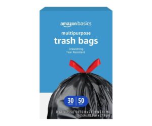 Amazon Basics 30 Gallon Drawstring Trash Bags