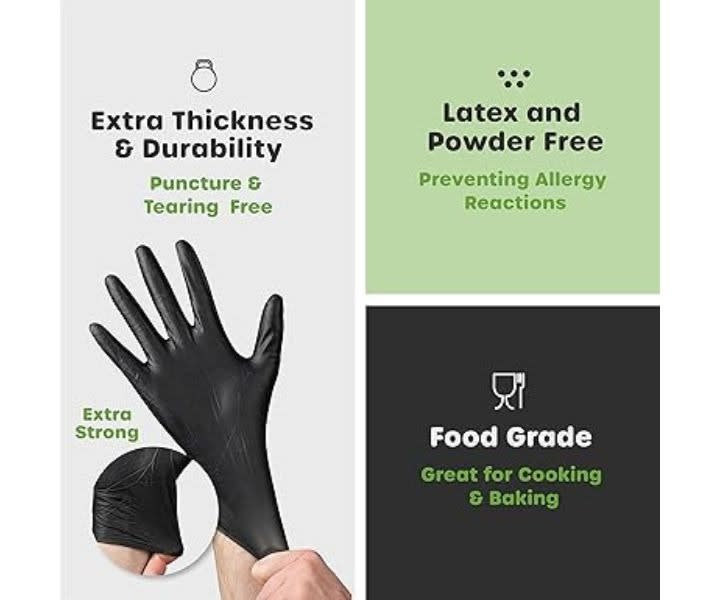 Black Nitrile Disposable Latex & Powder Free, Textured Gloves product review