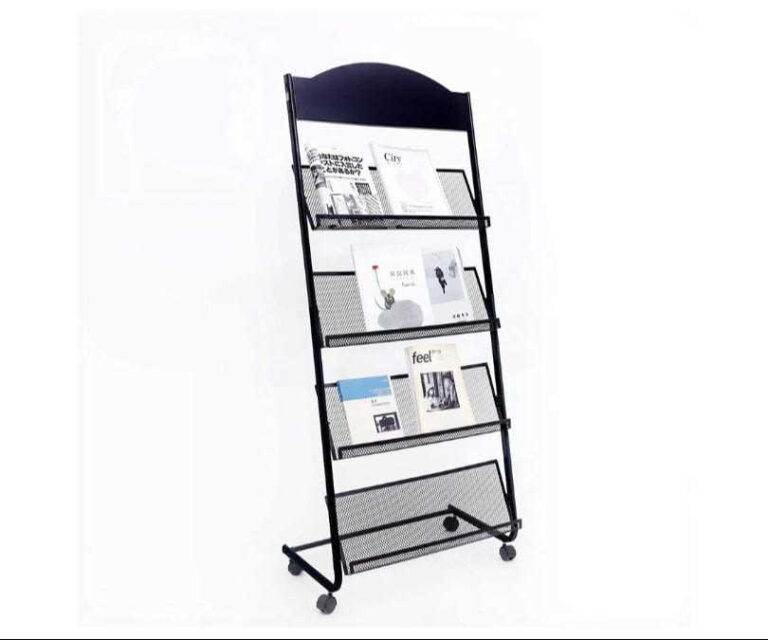 4-Layer Floor-Standing Magazine Rack, Iron, Wheeled, Black product review