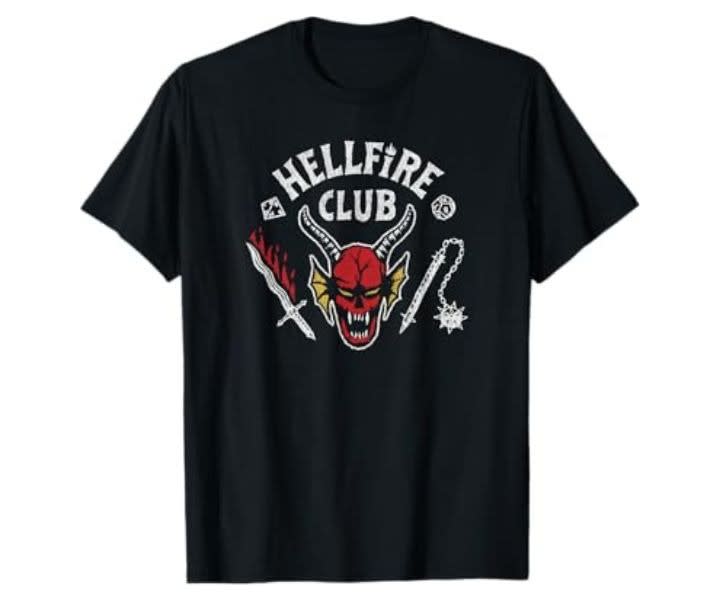 Stranger Things 4 Hellfire Club Skull & Weapons T-Shirt product review