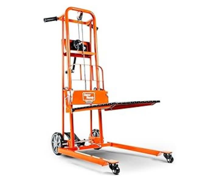 SuperHandy Material Lift Winch Stacker, Pallet Truck Dolly product review