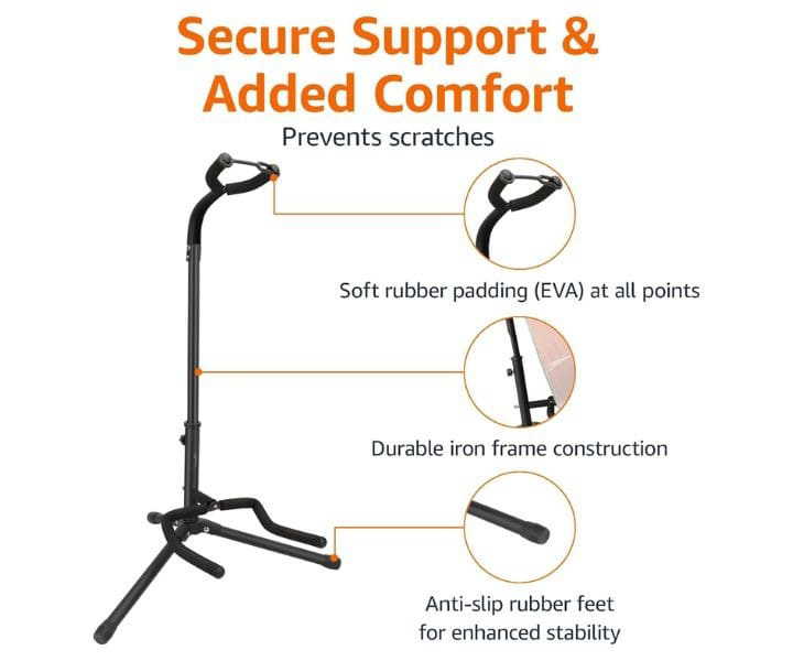 Amazon Basics Adjustable Folding Stand for Guitars, Black product review