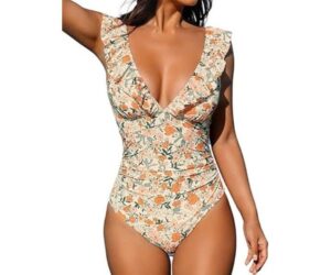CUPSHE Women's Ruffled One Piece Swimsuit V Neck Lace Up Review: Is It Worth It?