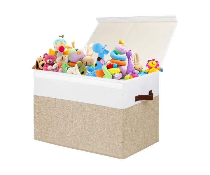 Toy Storage Bin w/ Lid, Beige & product review