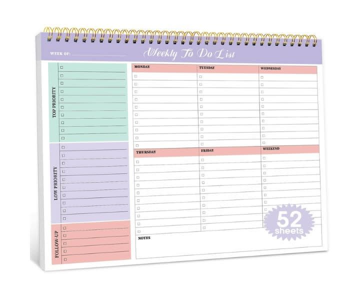 Weekly To Do List Notepad 52 Sheets, Desk Planner 8.5"x11" product review