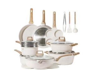 CAROTE 21Pcs Pots and Pans Set, Nonstick Cookware Sets, White Review: Is It Worth It?
