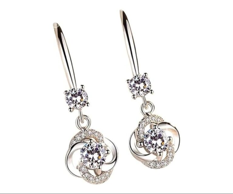 2023 Diamond Four-Leaf Drop Earrings, Elegant Pendant Jewelry product review