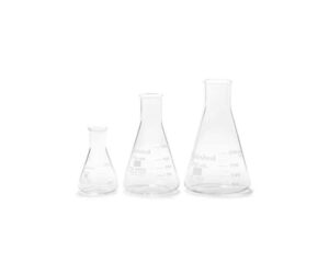 Glass Narrow Mouth Erlenmeyer Flask Set - 3 Sizes- 50