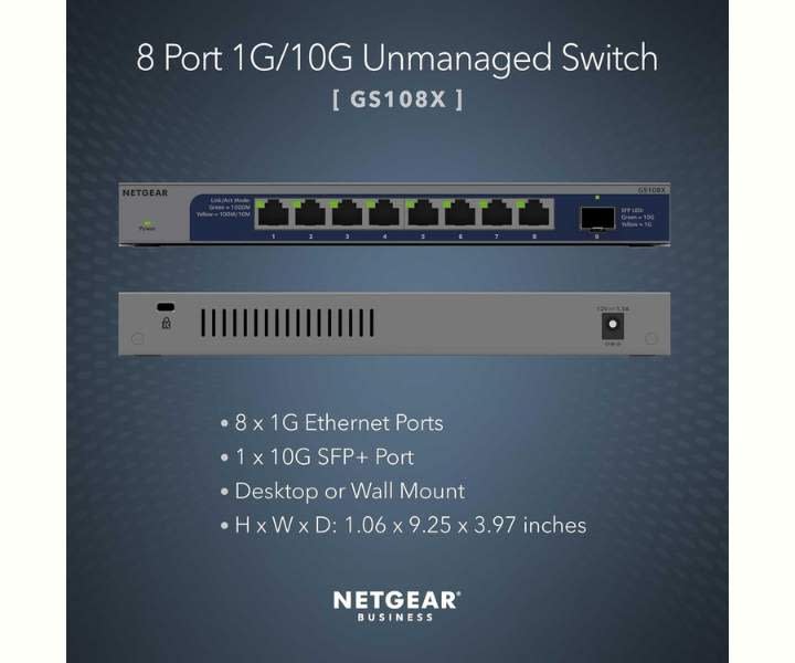 NETGEAR 8-Port 1G/10G Ethernet Switch 1 x 10G SFP+ Desktop product review