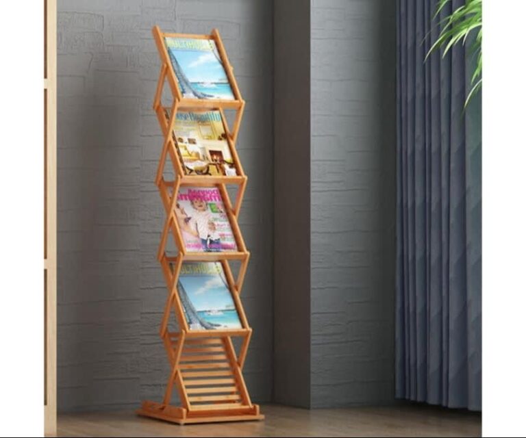Foldable Bamboo Magazine Rack, 5 Pockets, A4, Portable Display product review