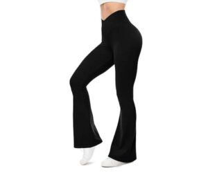 UEU Women's Flare Leggings with Tummy Control, V-Crossover Review: Is It Worth It?