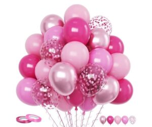 60 PCS Hot Pink Metallic & Confetti Balloons Set Review: Is It Worth It?