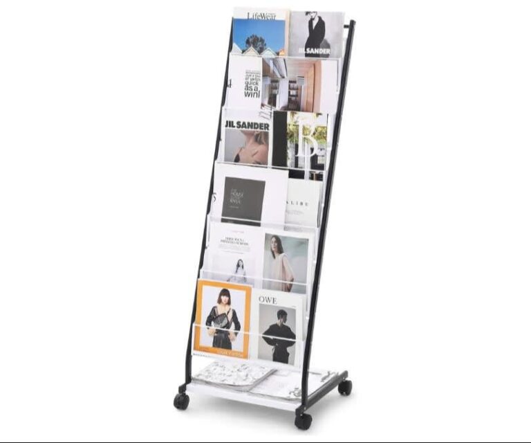 VEVOR 6-Tier Brochure Display Rack, Floor Stand with Wheels product review