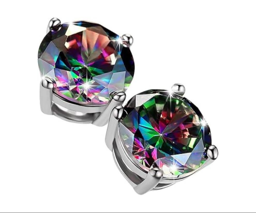 925 Silver Diamond Stud Earrings with Birthstone Cuts product review