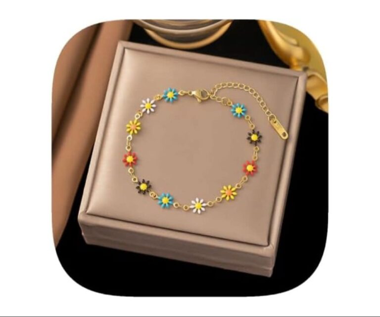 Colorful Gold-Plated Daisy Chain Bracelet for Women Adjustable product review