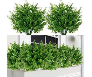 Sggvecsy UV Resistant Artificial Eucalyptus Plants