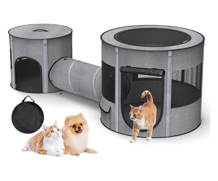 Portable Cat Playpen with Tunnel, Foldable Crate product review